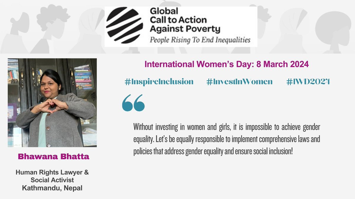 Investing in women and girls is key to achieving gender equality. They should take equal responsibility in implementing laws and policies.
GCAP Statement on #IWD2024https://t.ly/EPIXZ
 #InspireInclusion #LeaveNoWomanBehind #StopViolenceAgainstWomen