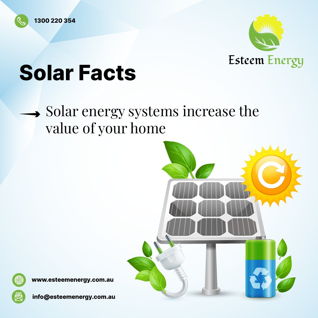 Solar Facts

Solar energy systems increase the value of your home.

#esteemenergy #solarenergy #solarfacts #renewableenergy #cleanenergy #gogreen #cleanliving #cleanworld #didyouknow #pvrooftop #gosolar #facts #funfacts #readthefacts