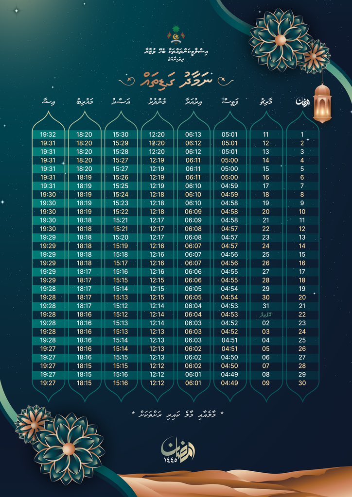 Prayer times. Ramadan Mubarik