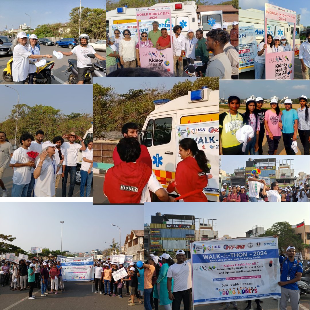 World Kidney Day 2024 Walkathon and Road Show held on Sunday, March 10, 2024, at Besant Nagar Beach, Chennai organized by TANKER Foundation and Dr Mehta’s Hospitals