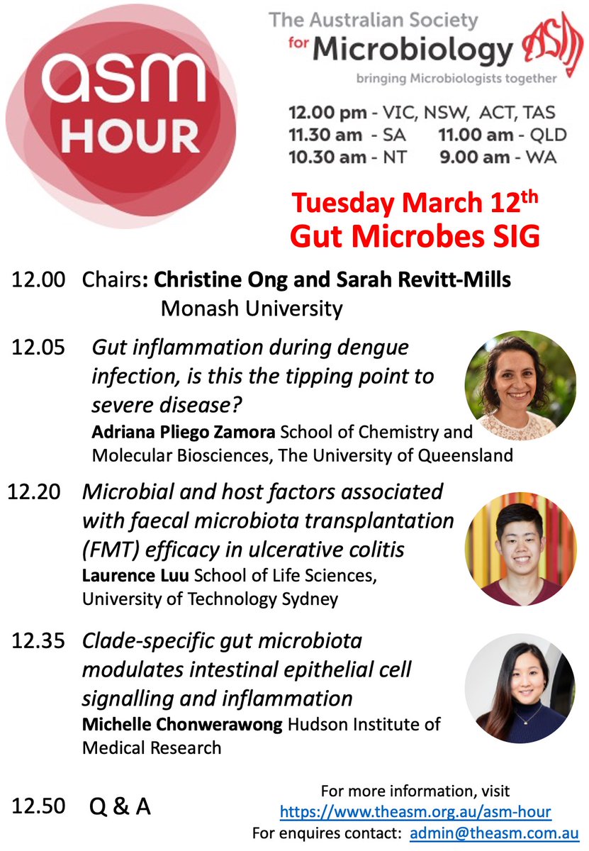 apliegoz's tweet photo. Join us tomorrow Tue March 12th for a session about things microbiome 🦠 (and a bit of dengue🦟). Thanks to the ASM hour for the invitation.
#dengue @UQ_SCMB @DNDi https://t.co/tLMsau66Hb