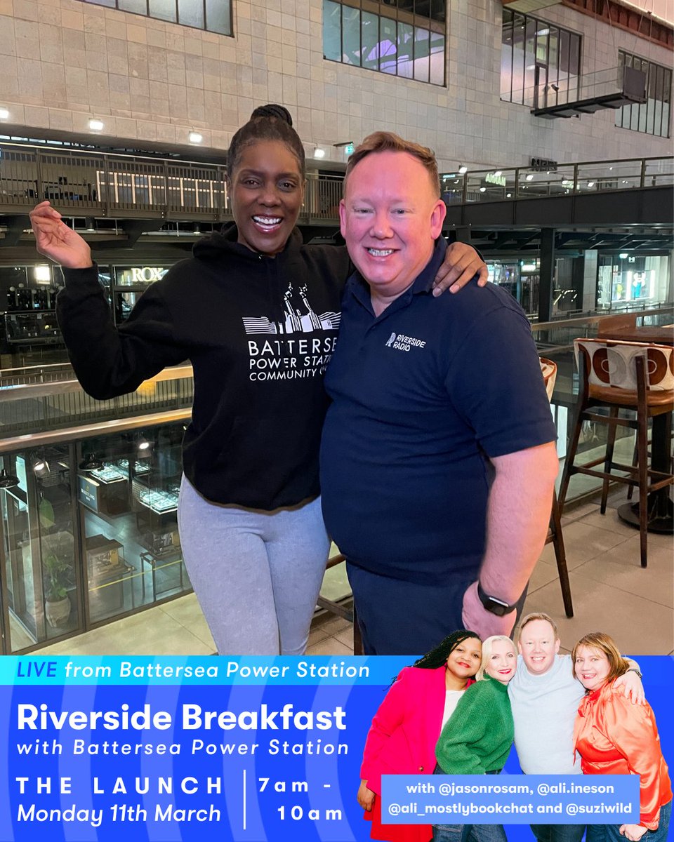 The lovely <a href="/Mazda1707/">Marcia brown</a> from <a href="/PowerChoir/">Battersea Power Station Community Choir</a> chatting with <a href="/JasonRosam/">Jason Rosam</a> on Riverside Breakfast just now

LIVE from <a href="/controlroomb/">Control Room B</a> until 10am!

📻 DAB 
💻 riversideradio.com 
🗣️ Ask your smart speaker to “Play Riverside Radio”