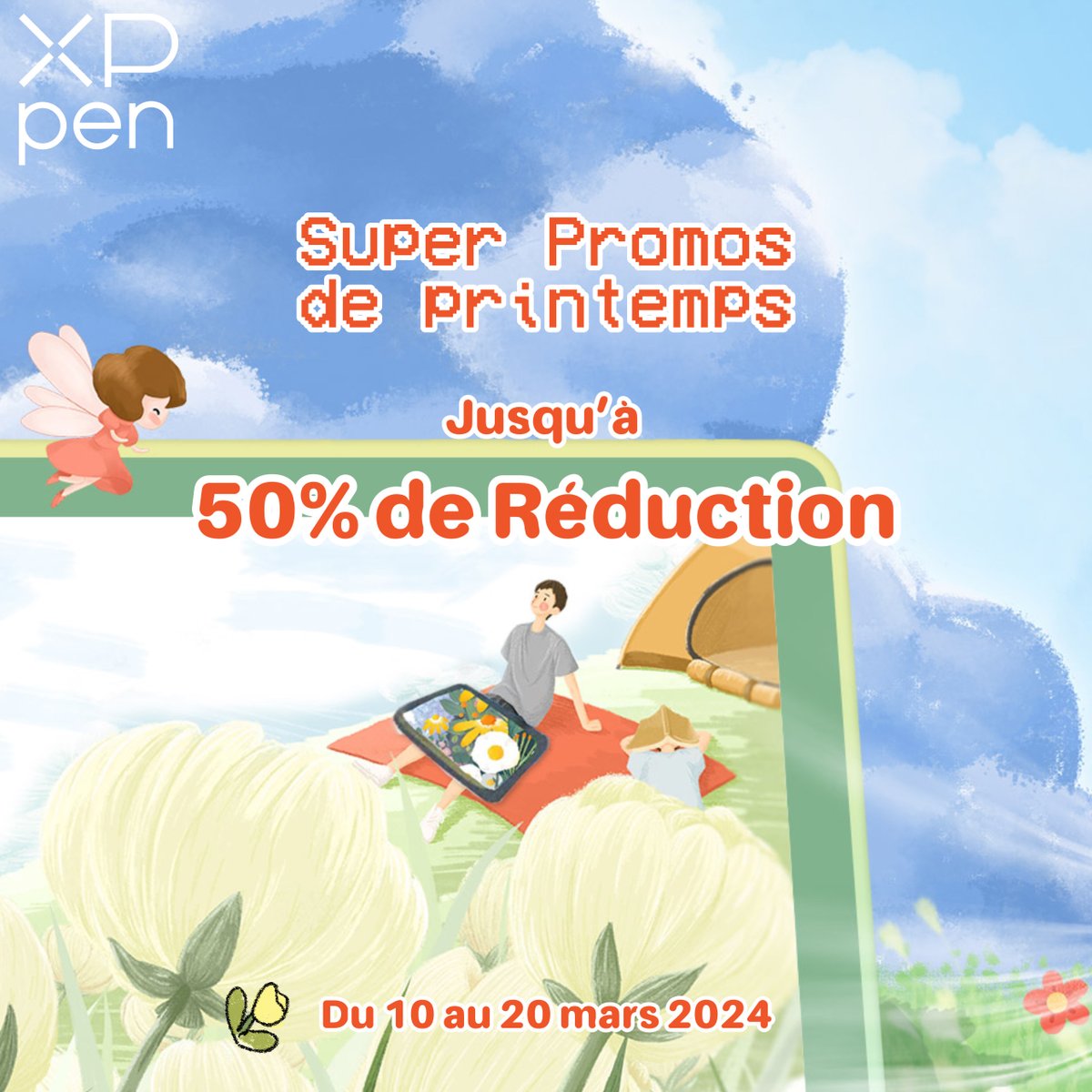 XPPentablette's tweet photo. 🎉Offres Printemps jusqu'à 50%OFF
❤️Profitez également de la formation en vidéo d'une valeur de 20€, seulement pour les nouveaux clients qui achètent la tablette graphique ! @tutofr @julienpons 
🎨Promos : https://t.co/Kv0x5NIsD4
🐲Formation : https://t.co/RMFadoMt6W

#photoshop https://t.co/BhXYSE8Bgl