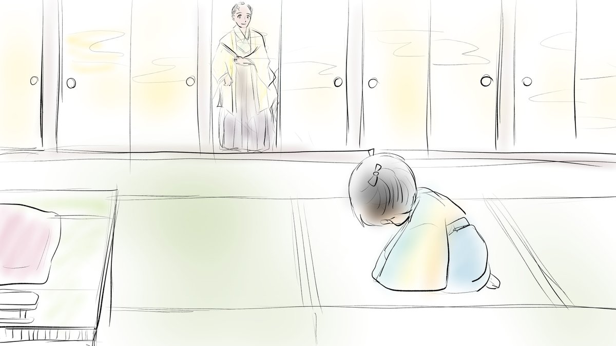 昨日描いた絵です( ゜Д゜)              
恋の魔法とおまじない728-5ラフ    
福娘童話集昔話彦一シリーズ3「若様は一人」ラフ      
#恋の魔法とおまじない 