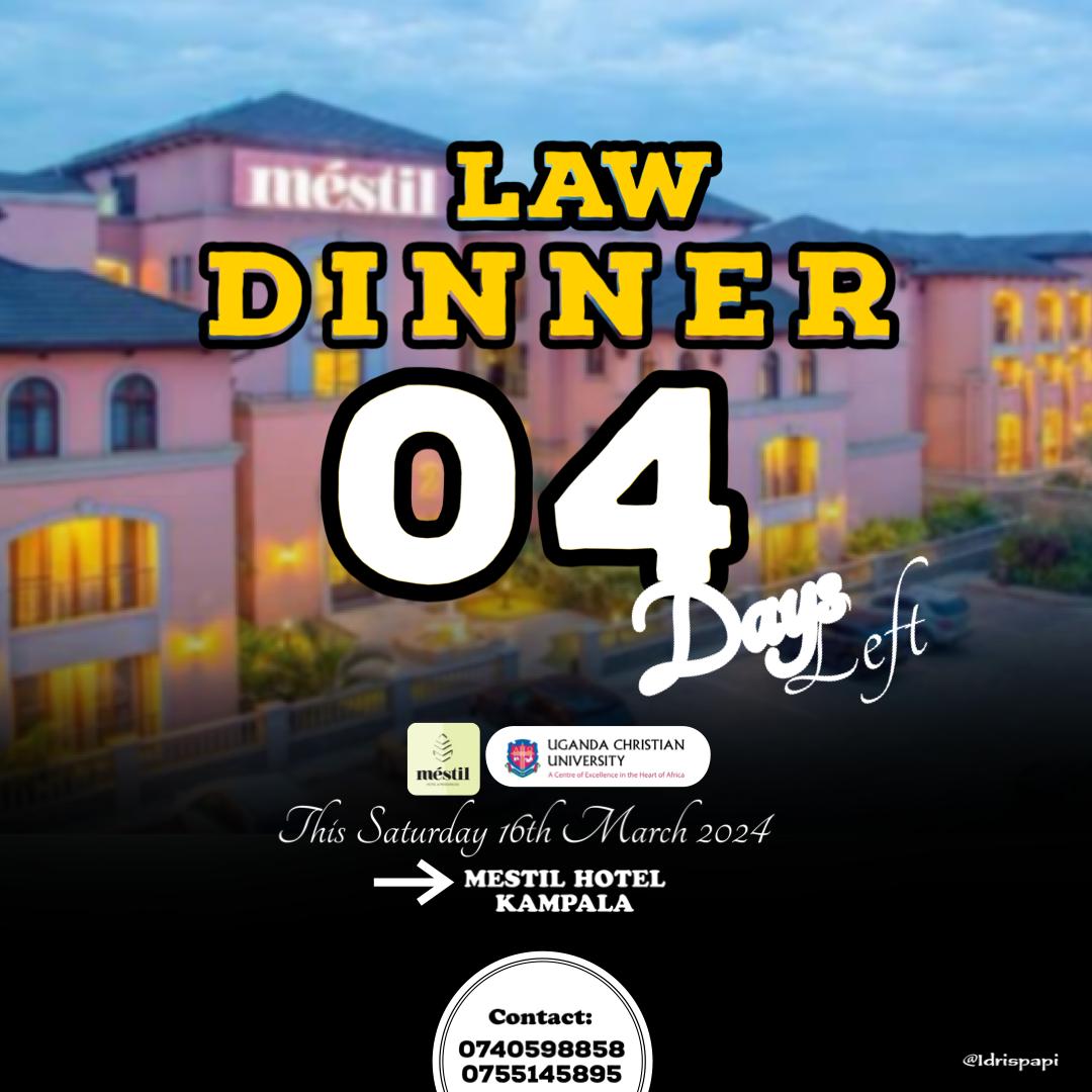 It's exactly 4 days until the UCU Annual Law Society Dinner. And we still invite you to join us at Mestil. Secure your place at the table and let's make history together.!!!!!