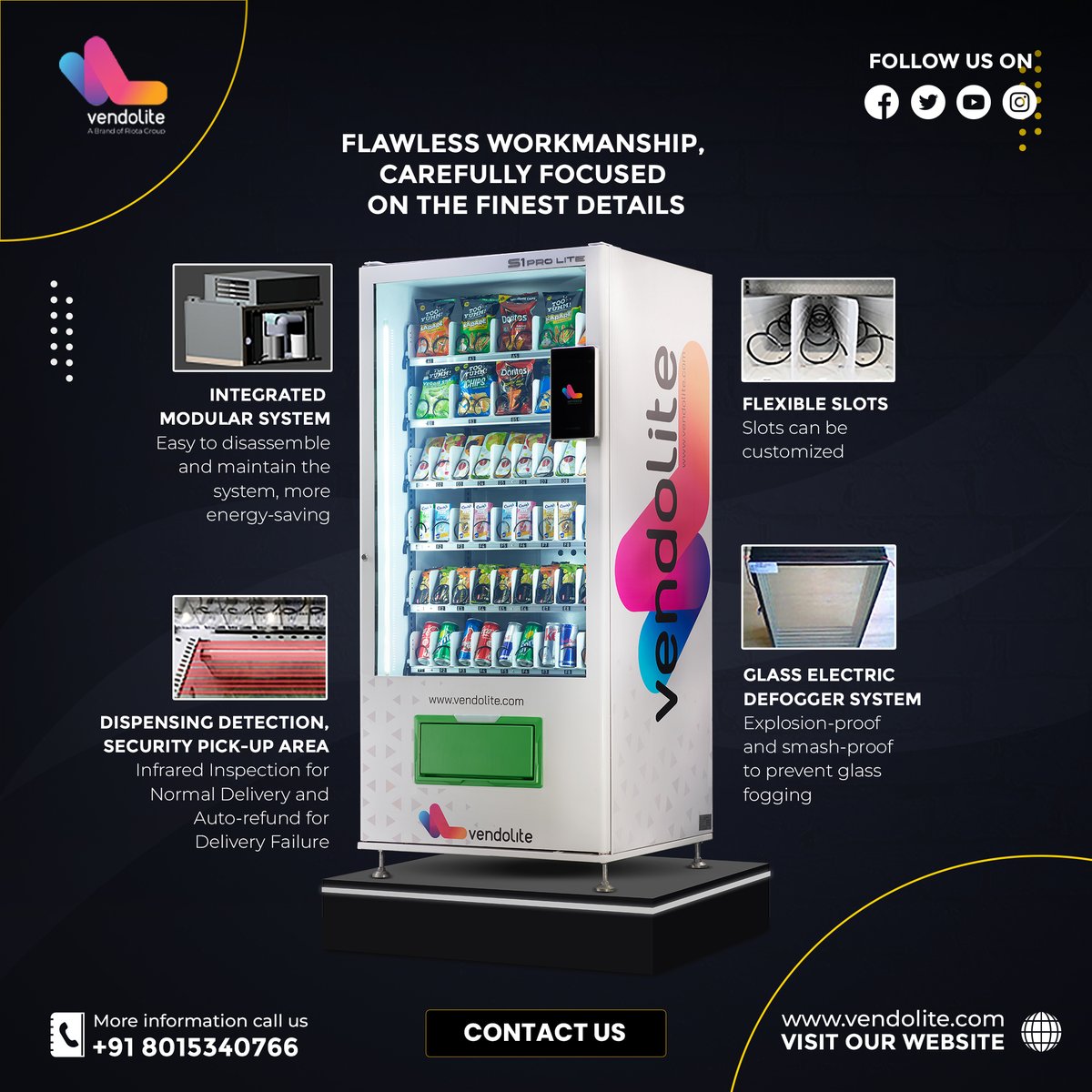 vendolite's tweet photo. Discover the future of snacking with our cutting-edge vending machines! 🤖✨ Explore convenience, variety, and innovation all at your fingertips. Elevate your snacking experience with us! 🍫🥤 #VendingMachineInnovation #ConvenientSnacking #ExploreVariety #FutureOfSnacks https://t.co/tsSr1tqoI6