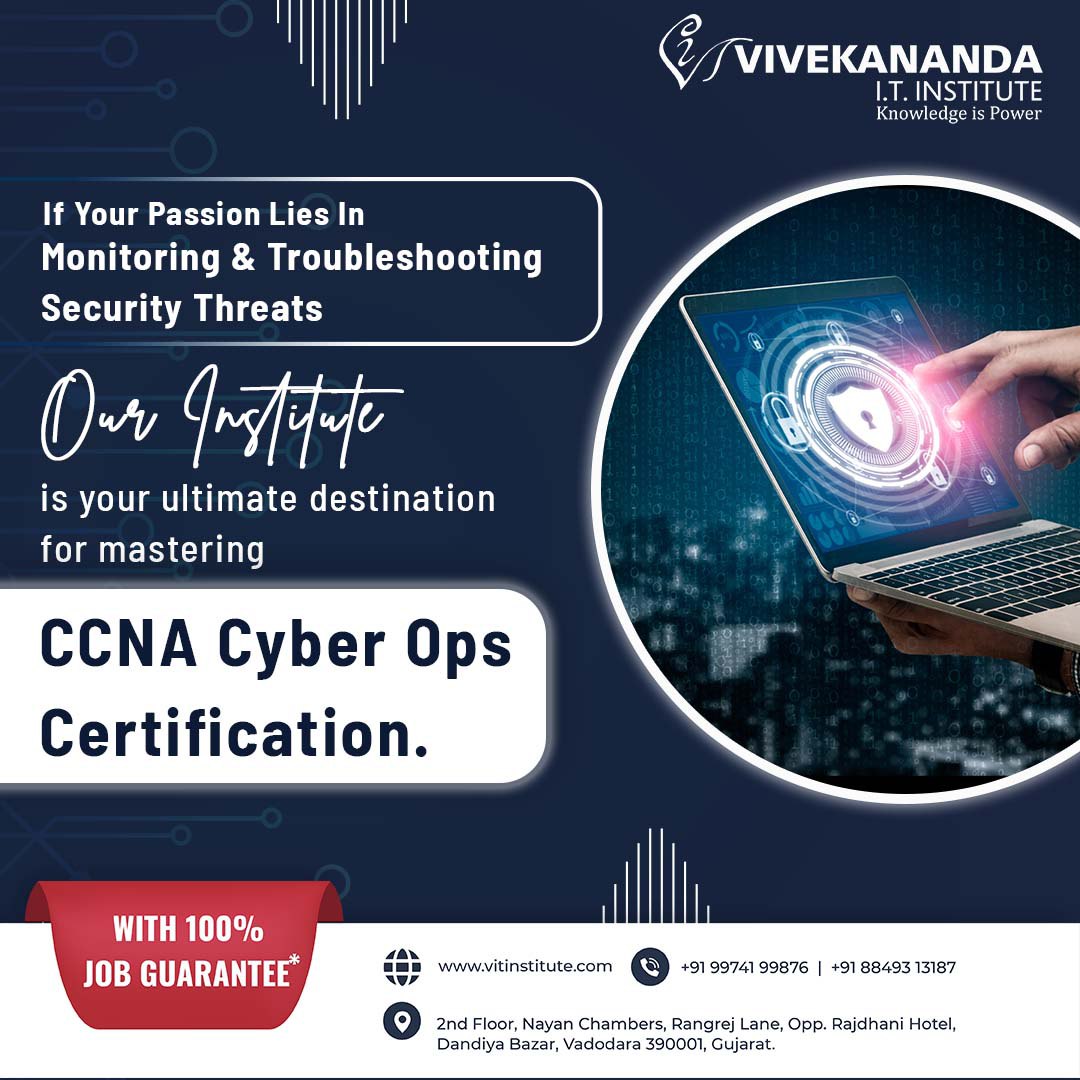With expert guidance and hands-on training, hone your skills in monitoring and troubleshooting security threats. 

#networktroubleshooting #CCNA #CCNACyberOps #ITcareer #ITcertificationcourses #ITcourses #GurukulOfNetworking #VivekanandaITinstitute #VIT #Vadodara #Vadodaracity