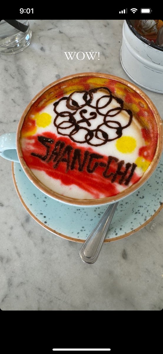 From Simu Liu’s Instagram story the other day! Cool Shang-Chi latte art! 🤩