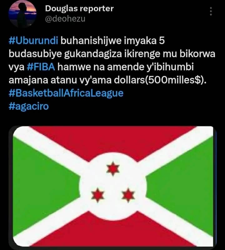 RectoratUB's tweet photo. Le Burundi qui croit fermement que le sport doit promouvoir la paix et les droits de l'homme, vient d'être sanctionné et suspendu dans les compétitions de BB en Afrique du Sud. Quand est-ce que ce débat prendra fin? https://t.co/UTThG6AJbd
