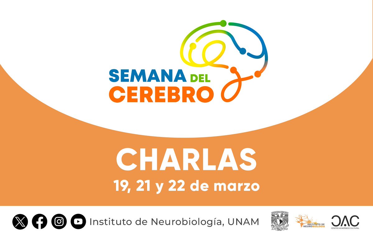 UNAMINB's tweet photo. ‼️Estamos a pocos días de la Semana del Cerebro 2024 en el INB‼️

Revisa el programa de charlas científicas dirigidas al público en general que nuestros académicos han preparado para presentar de forma presencial en el CAC UNAM Campus Juriquilla 

📝 Entrada libre https://t.co/MuBupwRSY5