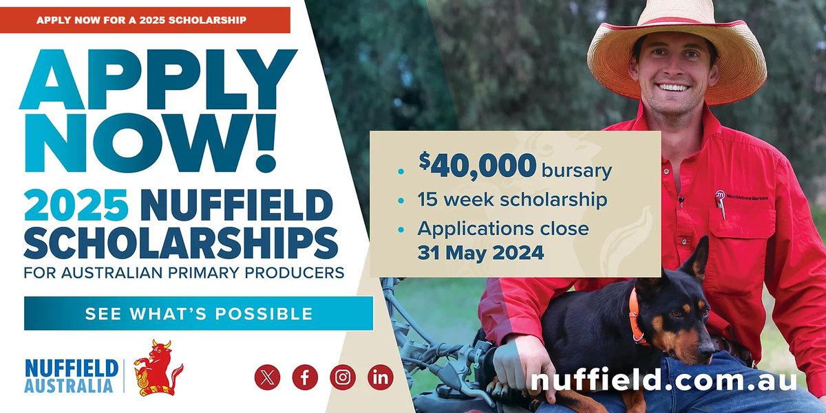 Exciting opportunity alert! 🌱

Applications are now open to become a Nuffield Scholar in 2025 and the vegetable, avocado, mushroom, apple and pear sectors are funding opportunities through Hort Innovation.

Applications close May 31.

Apply here: nuffield.com.au
