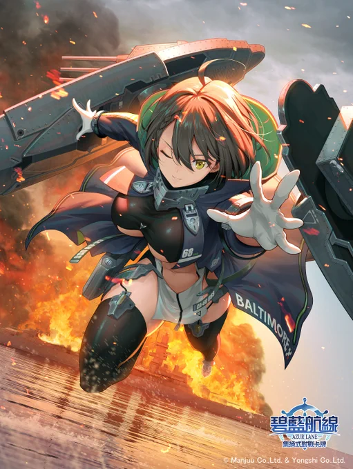 #アズールレーン の繁体字中国語版カードゲーム『碧藍航線集換式對戰卡牌』第二弾商品『BOOSTER PACK02 巡狩之刻』にて「ボルチモア」を描かせていただきました。よろしくお願いいたします!碧藍戰卡 #碧藍航線 #碧藍航線卡牌 