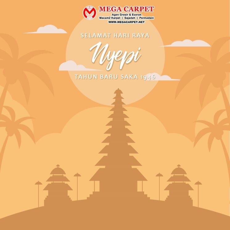 MegaCarpet's tweet photo. Selamat Hari Raya Nyepi - Tahun Baru Saka 1946

"Semoga kedamaian menyelimuti seluruh alam semesta."

#tahunbaru #nyepi #harirayanyepi #tahunbarusaka #bali #dayofsilence #holiday #libur #liburan #megacarpet https://t.co/VMQylA9AcH