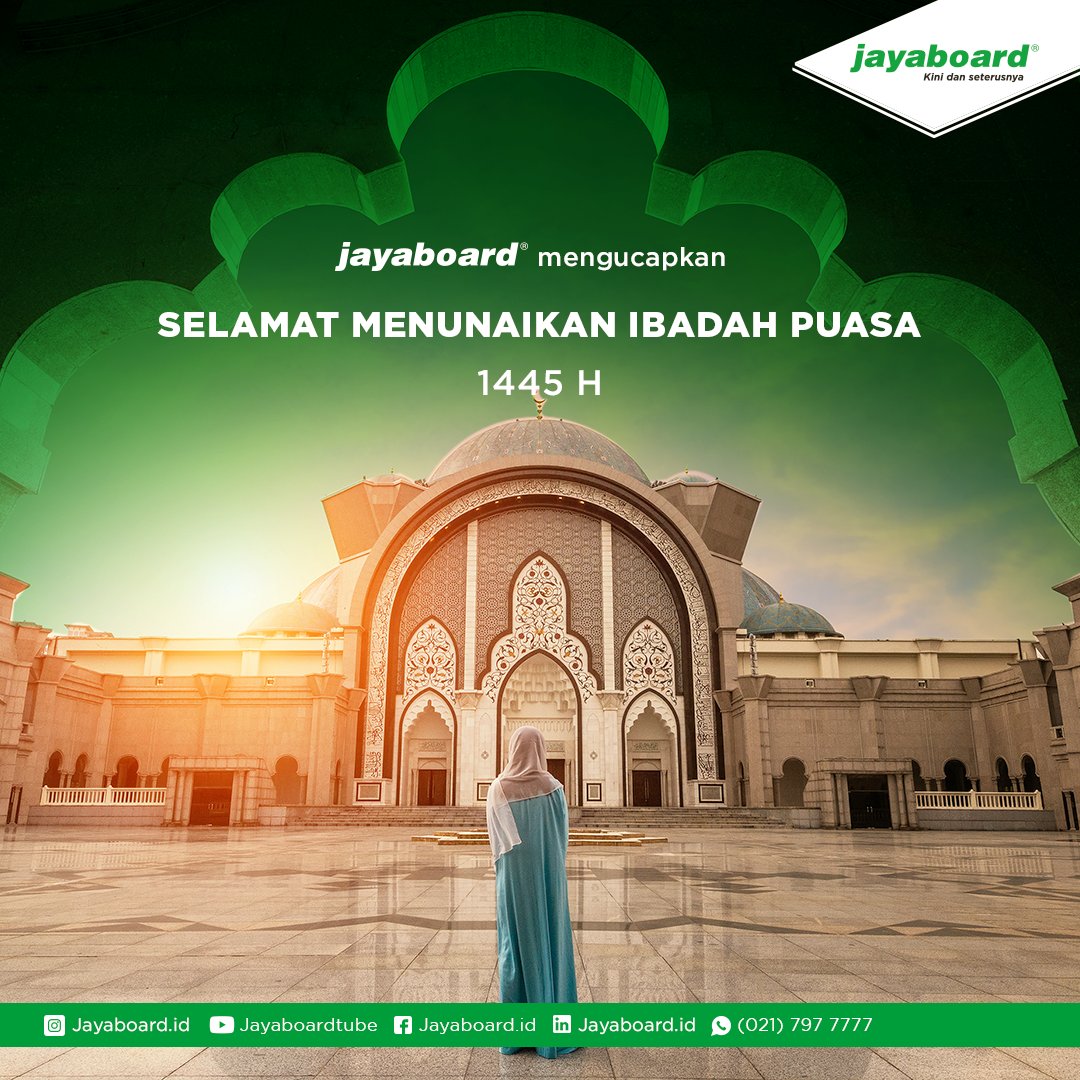 Marhaban ya Ramadhan! Waktunya untuk memperkuat ikatan dengan Allah dan sesama. Selamat menjalankan ibadah puasa, Sahabat Jayaboard!

Apa saja resolusi Anda di bulan Ramadhan ini?