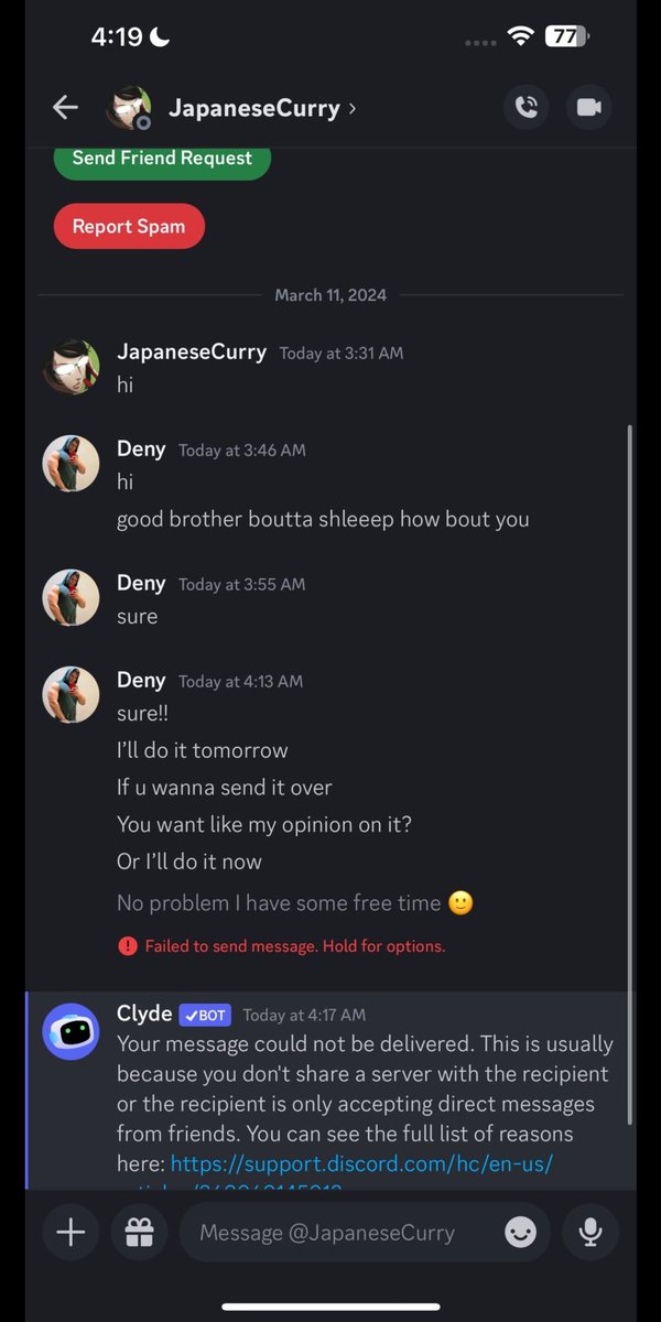 izazk3403's tweet photo. Beware of a scam on Discord! If your friend DMs you about testing a game, it's a virus. You could lose your account and get extorted for money. The virus may infect your PC and access your social media. Stay safe! #DiscordScam #StaySafe https://t.co/URXUiwFTr5