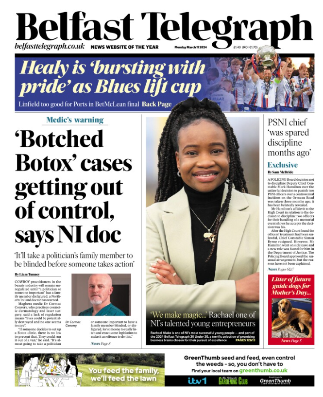 BelTel's tweet photo. Morning readers. Here's the front page of today's Belfast Telegraph 🗞️

To read the full newspaper on your device, go Premium+ ➡️ https://t.co/1JEC5mNi73 https://t.co/6ChN10GAfo