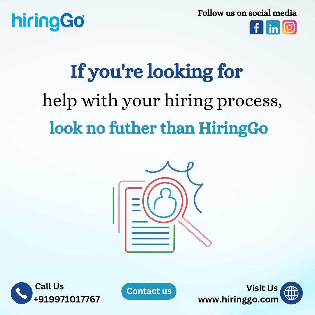 HiringGo's tweet image. Struggling with hiring? Look no further than HiringGo!🌟 Revolutionize your recruitment process with our seamless platform. Say goodbye to endless resumes and hello to top-level talent!💼✨ 
#HiringGo #Hiring
hiringgo.com
hello@hiringgo.com
+91-9971017767