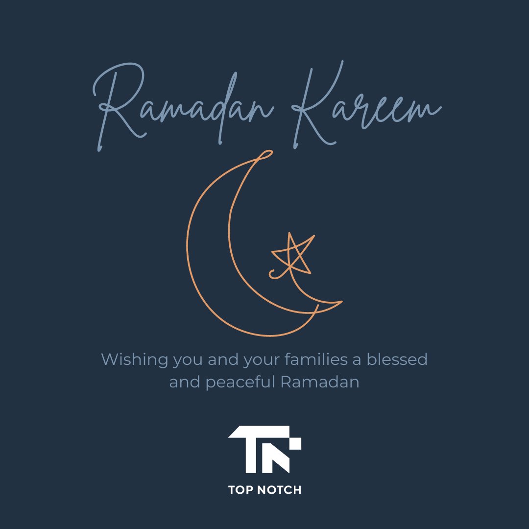 TopNotch_Eng's tweet photo. On behalf of everyone at Top Notch, Ramadan Kareem. May this holy month be filled with blessings, peace, and spiritual growth🌙✨

#RamadanMubarak  #RamadanKareem #Ramadan2024 https://t.co/fZgv7UyqsI
