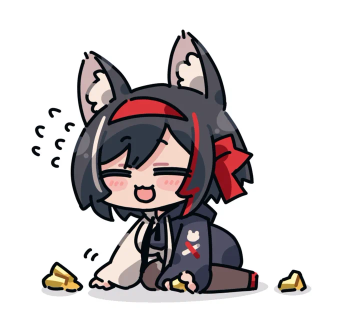 3日かけて金塊を集めるミオしゃ#みおーん絵 
