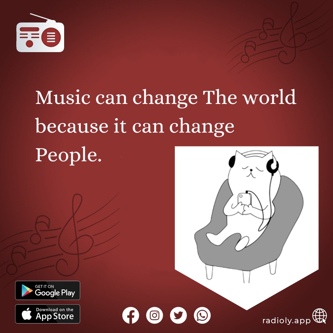 RadioLyApp's tweet photo. Music can change The world because it can change People.
.
.
#RadioFm #InternetRadio #Radio #FMRadio #LiveFMRadio #RadioFMLive #LiveFm #Music #RadioLyLive #RadioLy #RadioLy https://t.co/La0llhclcp