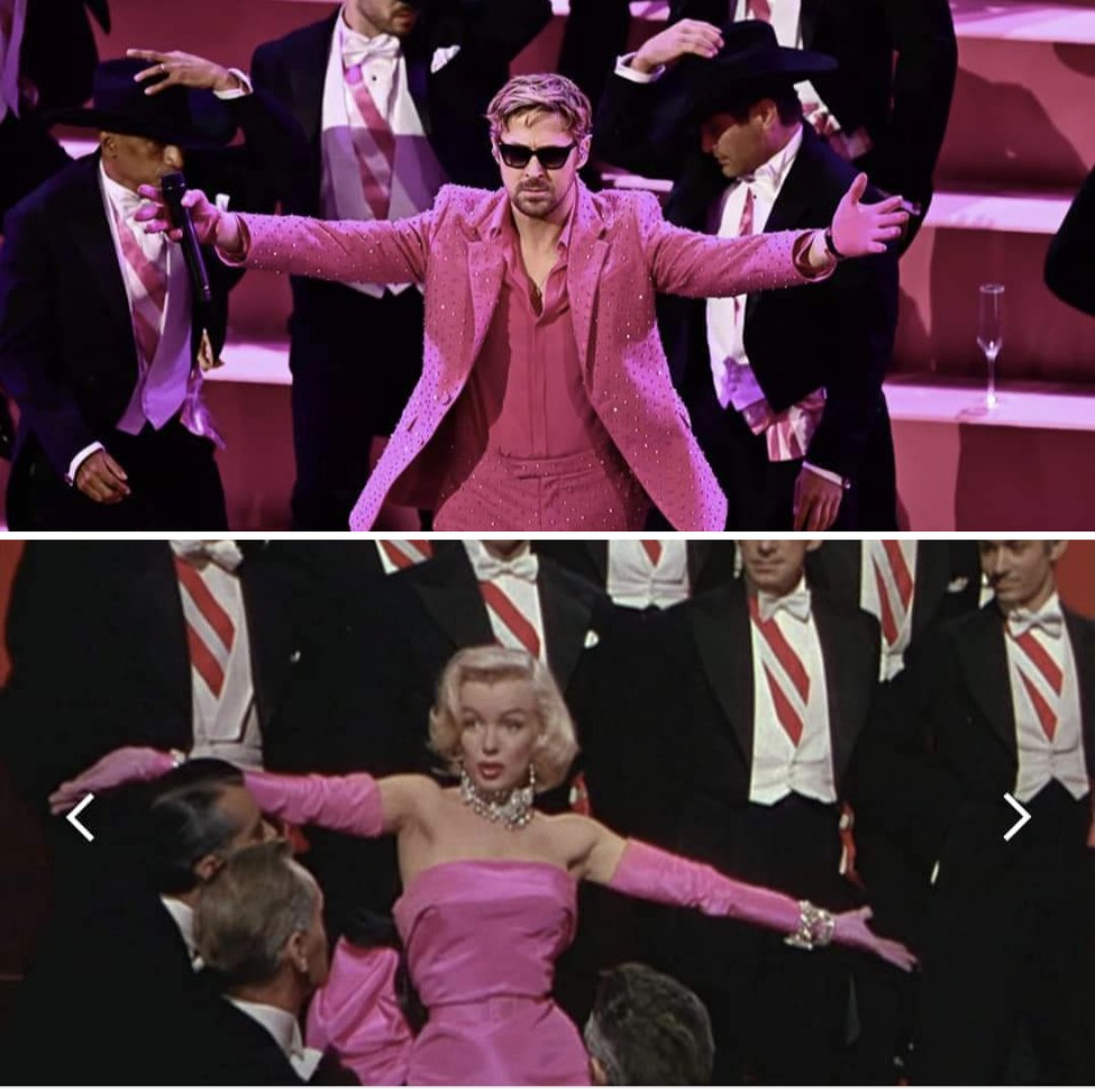 LisaJazz's tweet image. Genius styling #ImJustKen #Oscars2024