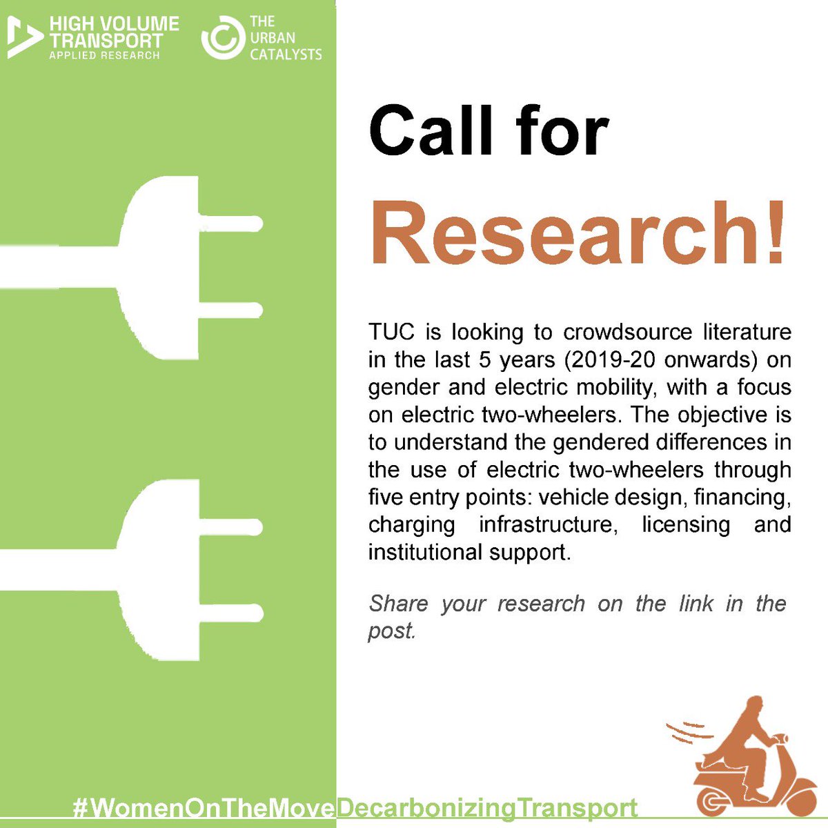 We are spearheading a #gender and #electric two-wheeler project in #India with support from @Transport_Links. Seeking crowd-sourced research (2019-20 onwards) on #gender and #electric #twowheelers. Share your work here: lnkd.in/gRJ4bCy3