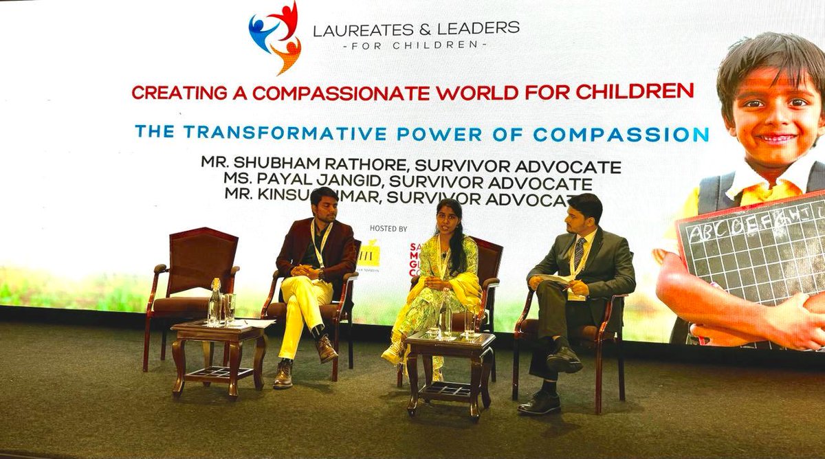 Shubham, Payal, &amp; Kinsu, survivors of child exploitation, have dedicated their time to speak truth to power all over the world, calling not for kindness, but for the rights of children to #education &amp; freedom. Today, they discuss the transformative power of compassion which set
