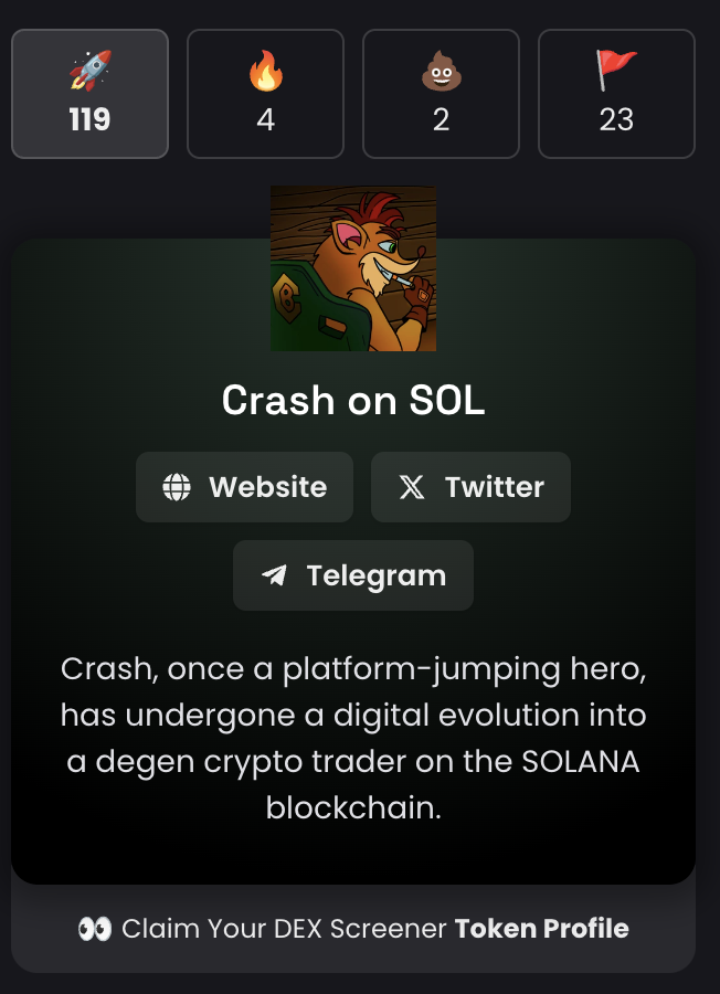 CrashonSOL's tweet photo. Hit that 🚀 harder on Dex! $CRASH

Chart: https://t.co/4zeCftkXSv

TG: https://t.co/R1aj8z2rg7
Web: https://t.co/eu3XDoioyj https://t.co/0a9xoU7zVq