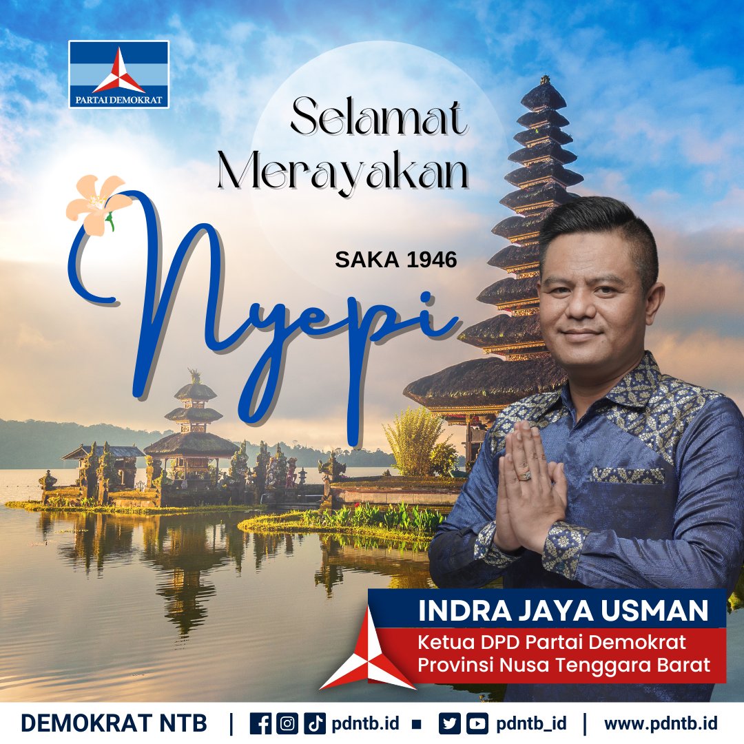 Selamat merayakan Nyepi 2024 dan Tahun Baru Saka 1946. Semoga senantiasa membawa kedamaian dan kesejahteraan bagi umat Hindu di Indonesia. #pdntb #demokratntb #demokratntb #nyepi #nyepi2024