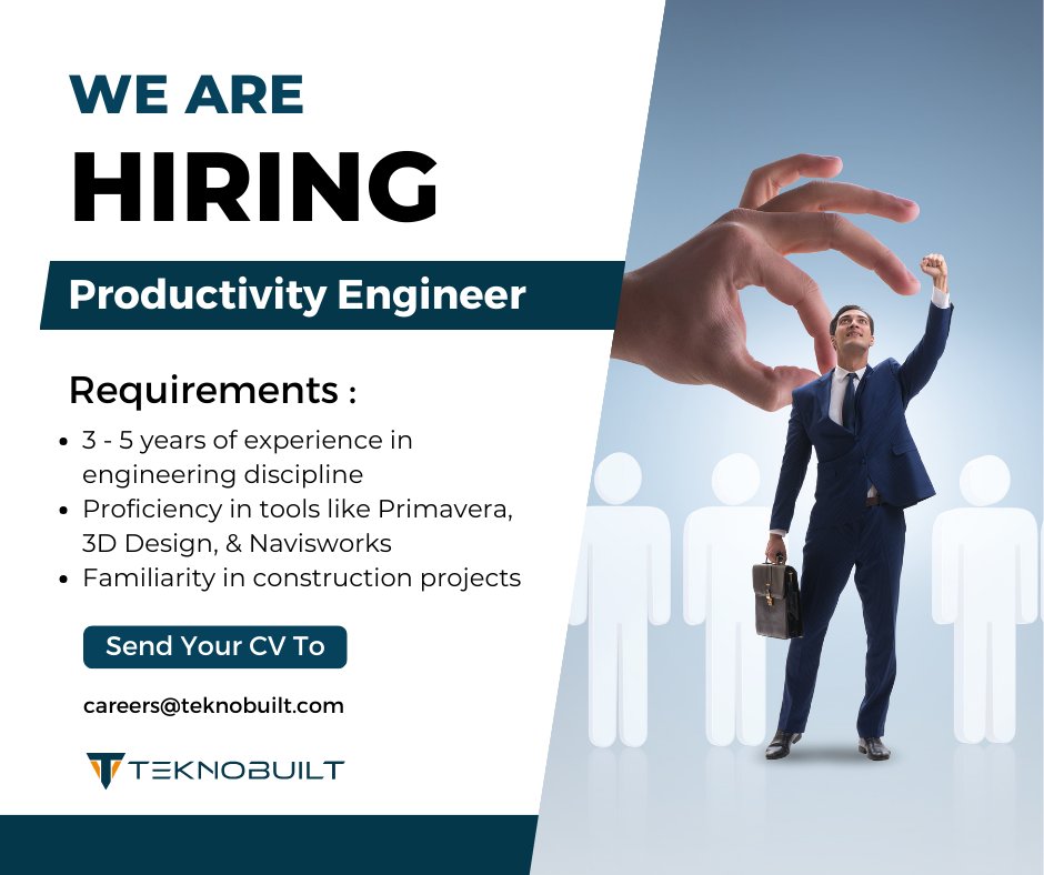 🚀 Join us at Teknobuilt! We're hiring Productivity Engineer passionate about driving digital innovation in engineering and construction. If you're ready to revolutionize project delivery, collaborate with us in Calgary, Seattle, or Houston. Apply now! #TeknobuiltCareers