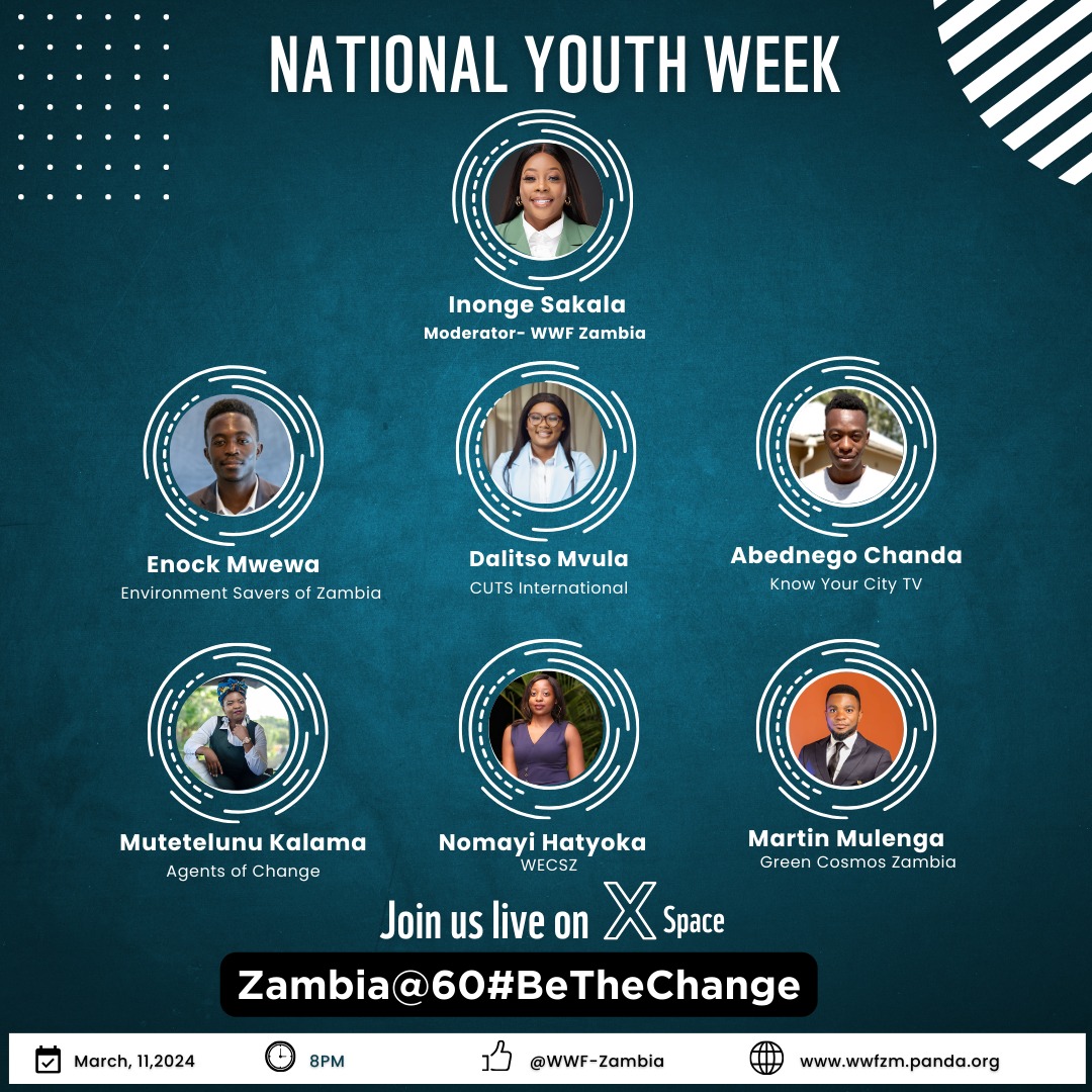 Join us as we unpack amazing insights on 'being the change' Zambia @60 #bethechange x.com/i/spaces/1RDGl… @vcazambia youth week agenda