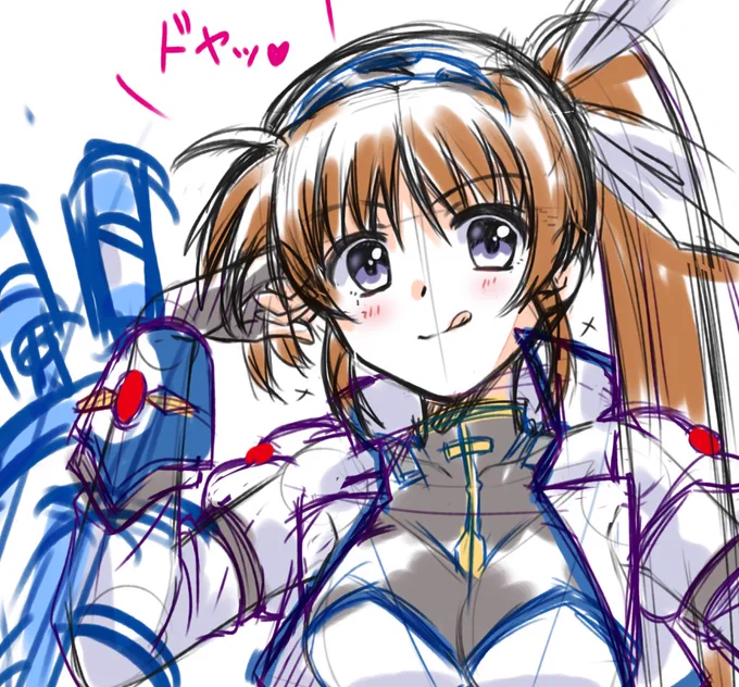 WIP(…疲れた…_(:3 」∠)_Forceなのはフィギュア、まじでデバイス描くとき役に立つ…買ってよかった。。。 