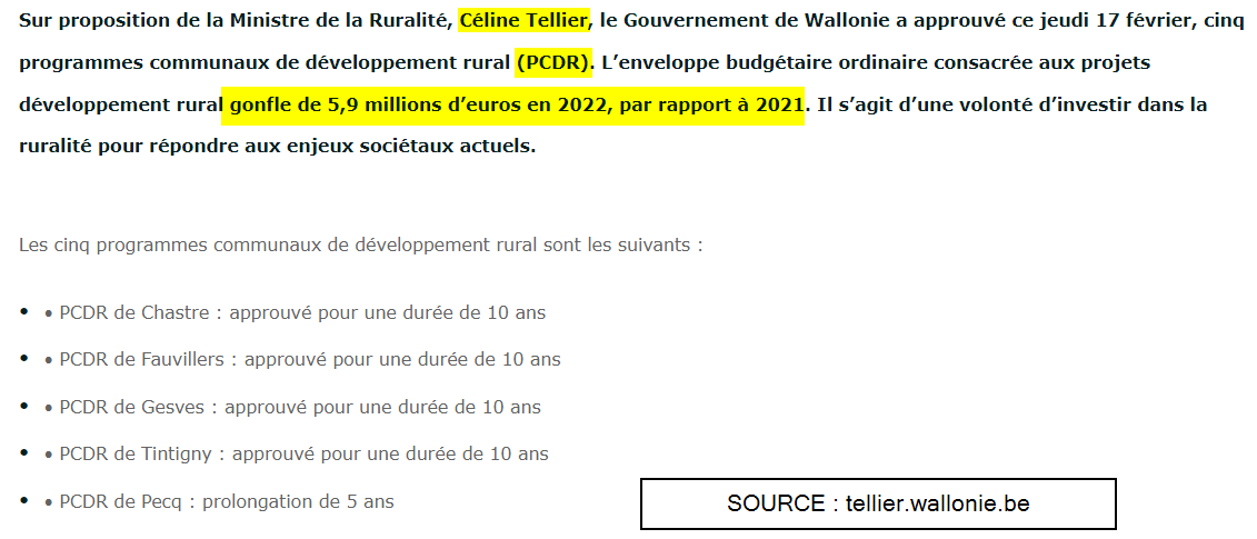 aziz_lumiere86's tweet photo. Et les #PCDR, vous connaissez ?
Sorte de groupements citoyens-politiques, mis en place pour "redynamiser" leur commune.
Leur financement est assuré par le #DDR, dirigé par Renaud BAIWIR, déjà cité dans le scandale des #TiersLieux.
La distribution des #subsides est, elle, assurée par @celine_tellier #TellierDémission.
Concernant leur utilisation : par exemple, à #Chastre, commune animée d'un PCDR où nous retrouvons @HeleneRyckmans (députée Ecolo), un petit bâtiment public, prêté par la commune à une "associ'action", se fait réaménager à hauteur de -déjà- 560.000€ via le PCDR communal.
Chastre est une commune qui abrite également un Tiers-Lieu, subsidié à hauteur de 500.000€.