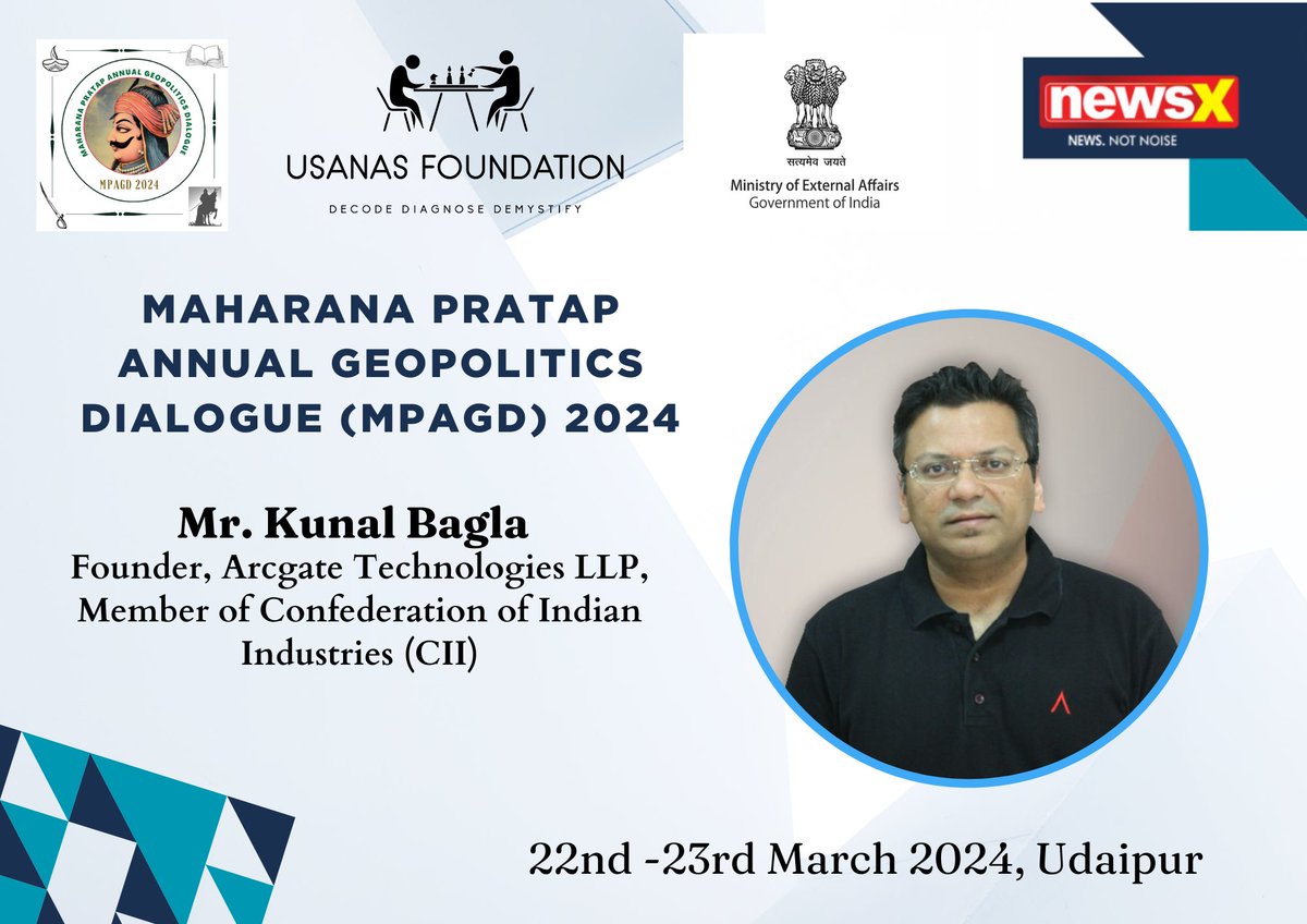 We are thrilled to announce Mr. Kunal Bagla as one of our esteemed speakers for MPAGD 2024. <a href="/ArcgateInc/">Arcgate</a>

Find further details and to Register click here-

usanasfoundation.com/register-now-m…

#security #westasia #International #national #conference #Conflict #RussiaUkraineWar #MEA #dialogue