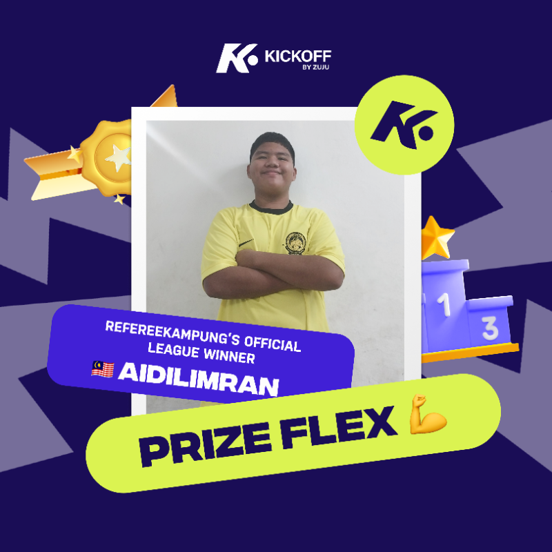 kickoffbyzuju's tweet image. 𝐏𝐑𝐈𝐙𝐄 𝐅𝐋𝐄𝐗 💪 Aidilimran from Malaysia won Harimau Malaya’s National Team jersey by topping Referee Kampung’s Official League! Congratulations!

Join our free-to-play prediction leagues before it’s too late! ➡️ bit.ly/ZujuAvailableL…

#KickoffbyZuju #PrizeFlex