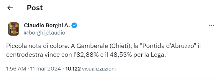 lorenzB59's tweet photo. Gamberale, 271 abitanti, la pontida d'Abruzzo!
All'esperto delle #centraline รจ sfuggita la sonora batosta della #legaladrona passata dal 28% al 7,5 %. ๐๐๐ https://t.co/xj1Ma5eKnh