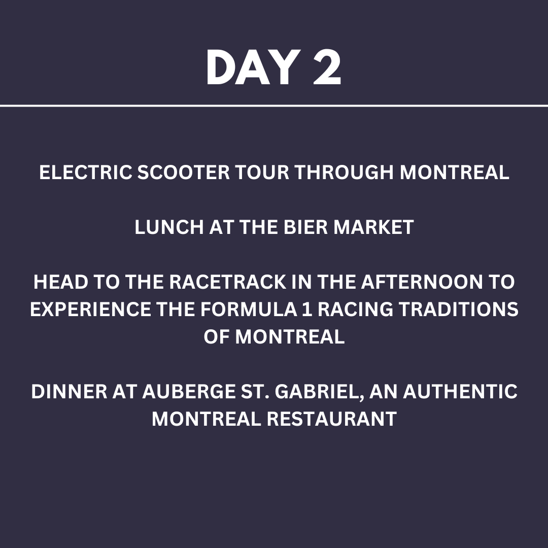 Located in the province of Quebec, Montréal is a large, cosmopolitan city, with a large number of attractions, activities and is culturally unique within Canada. 

Enjoy our two night suggested itinerary for your next event with @dmccti

#canada #eventprofs #dudmc