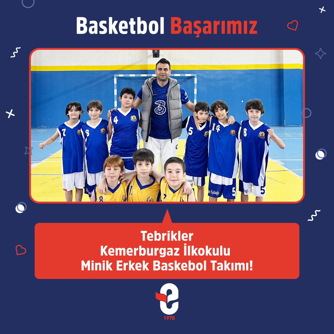 Eyüpsultan İlçesi'nin düzenlediği okullar arası basketbol turnuvasında, Kemerburgaz Ortaokulu Yıldız Erkek Basketbol takımımız 1.cilik, Ortaokulu Küçük Erkek Basketbol takımımız ile İlkokulu Minik Erkek Basketbol takımımız ise 2.cilik elde etmişlerdir. Öğrencilerimizi kutluyoruz.