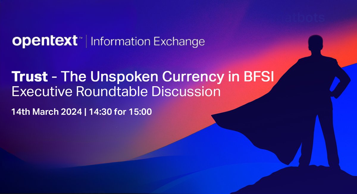 Dive into the heart of trust in financial services at our exclusive Executive Roundtable Discussion with @OpenText!

RSVP now: ow.ly/iCKz50Qw9XP

#TrustInBFSI #CISORoundtable #SecurityDiscussion #Chiief #ChiiefEvents #BFSI  #SecurityDiscussion #GenerativeAI #FutureOfTrust