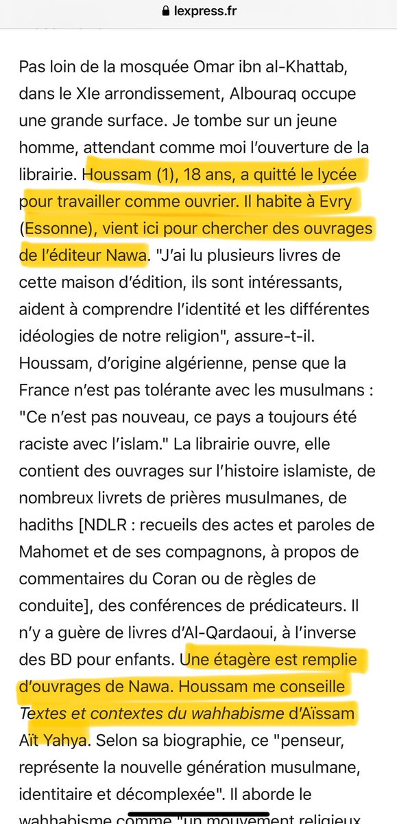 nmq_noor's tweet photo. #Islamisme 🇫🇷

👉 La librairie #Albouraq diffuse les ouvrages de #NawaEditions , dissolution en 2021 @GDarmanin 

👉 Houssam (18 ans!) y achète les ouvrages de #AïssamAïtYahya , le « philosophe #jihadiste » (cité dans la revue #Daesh). Référence intellectuelle dans les prisons … https://t.co/00F0VxNzLn