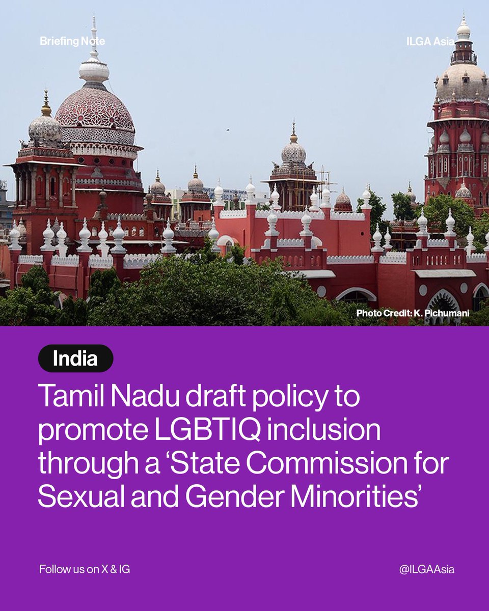 In a commendable stride towards promoting social inclusion of lesbian, gay, bisexual, asexual, transgender and intersex individuals, the Tamil Nadu state government has proposed a draft policy with various positive recommendations. Read more here: bit.ly/IndiaBriefingN…