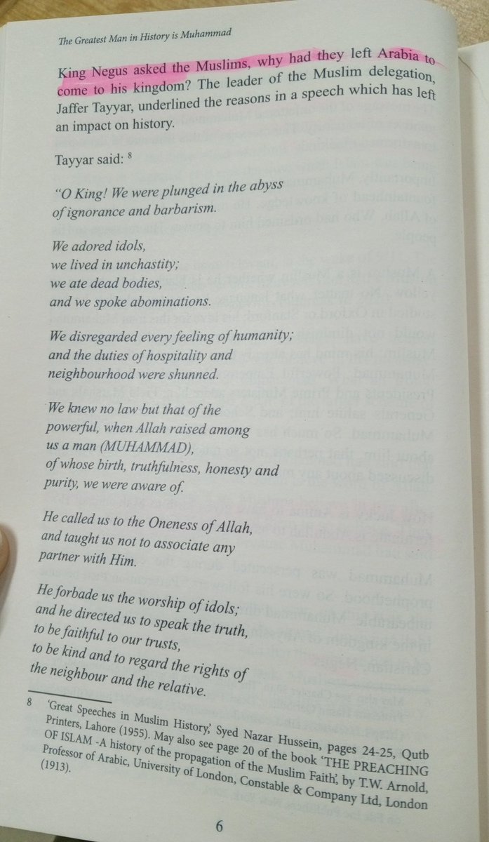 AMBinsights's tweet image. When Muslims migrated to Abyssinia to protect themselves from the persecution meter out by Quraish e Makkah, Jaffer Tayyar (R.A) made a resounding speech in front of King Negus. As he listened, the Christian king wept. History notes that Negus wept until his beard was wet.