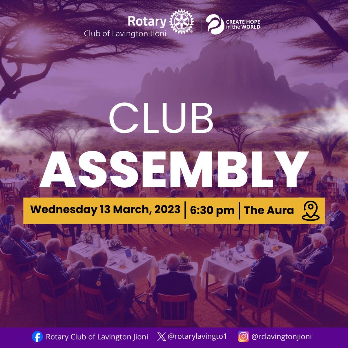 Good afternoon Friends. This Wednesday 13th March we shall have our club assembly. Looking forward to seeing you all there #Fellowship #RI #Clubassembly
