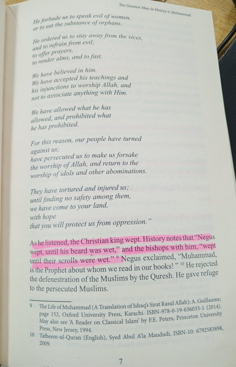 AMBinsights's tweet image. When Muslims migrated to Abyssinia to protect themselves from the persecution meter out by Quraish e Makkah, Jaffer Tayyar (R.A) made a resounding speech in front of King Negus. As he listened, the Christian king wept. History notes that Negus wept until his beard was wet.