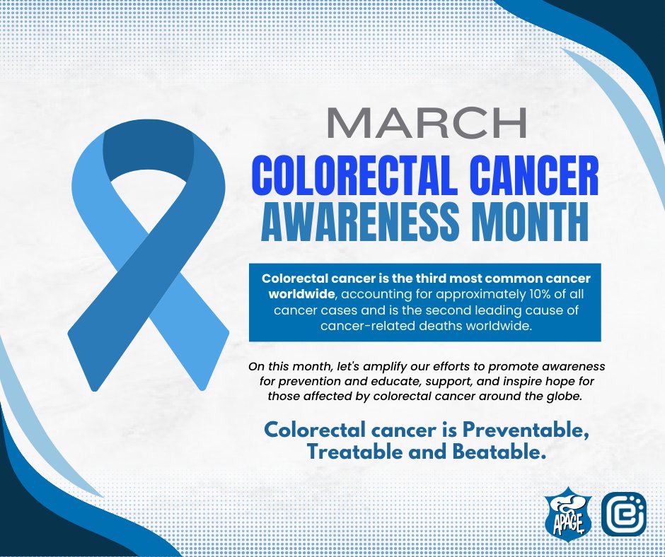 Colorectal cancer is preventable, treatable and beatable. Let's all march towards its prevention! 💙 #ColorectalCancerAwarenessMonth