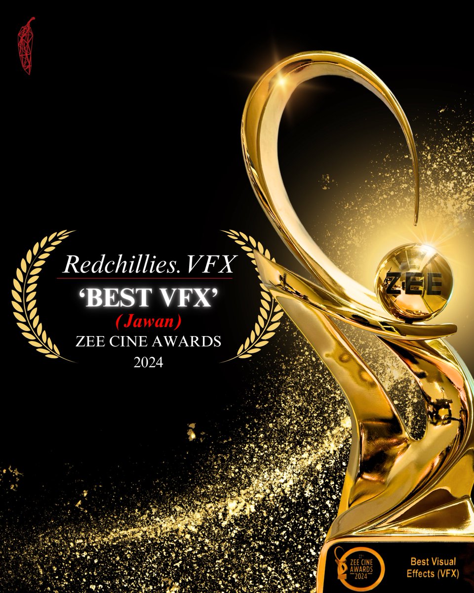 BEST VFX (Jawan) - Zee Cine Awards 2024
➖
Another feather in the hat, another trophy on the wall, another smile on our faces. Immensely grateful and humbled to receive this award!

Big applause to the exceptional RCVFX team, Director Atlee for his visionary leadership, Shahrukh