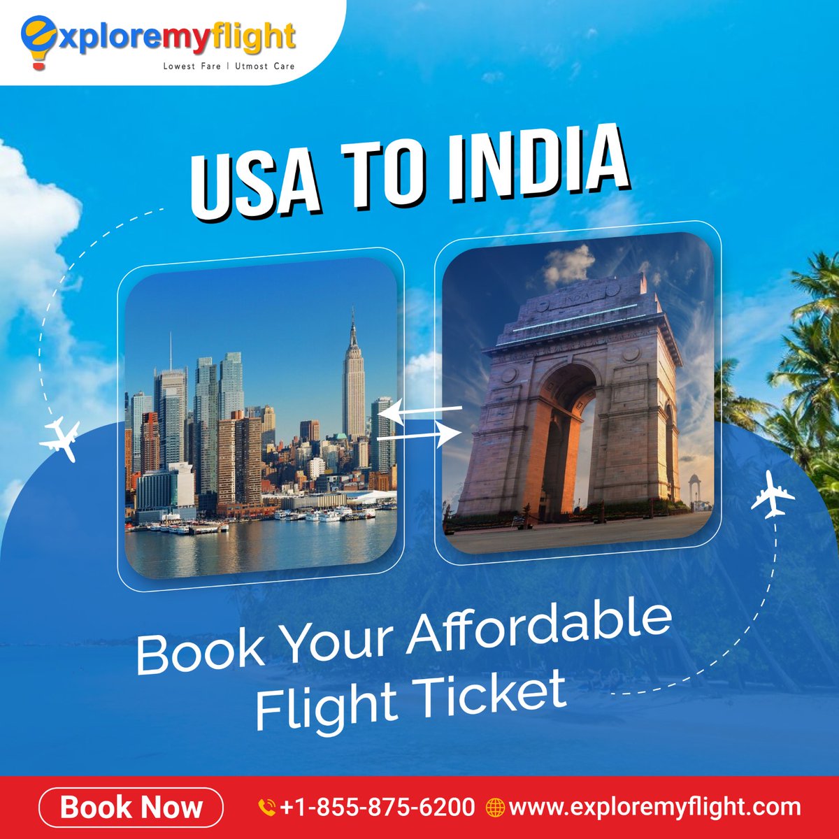 Embark on your journey with Explore My Flight! ✈️
Discover unbeatable deals on air tickets from the USA to India. Book your affordable flight ticket now and experience seamless travel with us! 🌏
Book your dream trip today at exploremyflight.com
☎ +1 845 875 9777