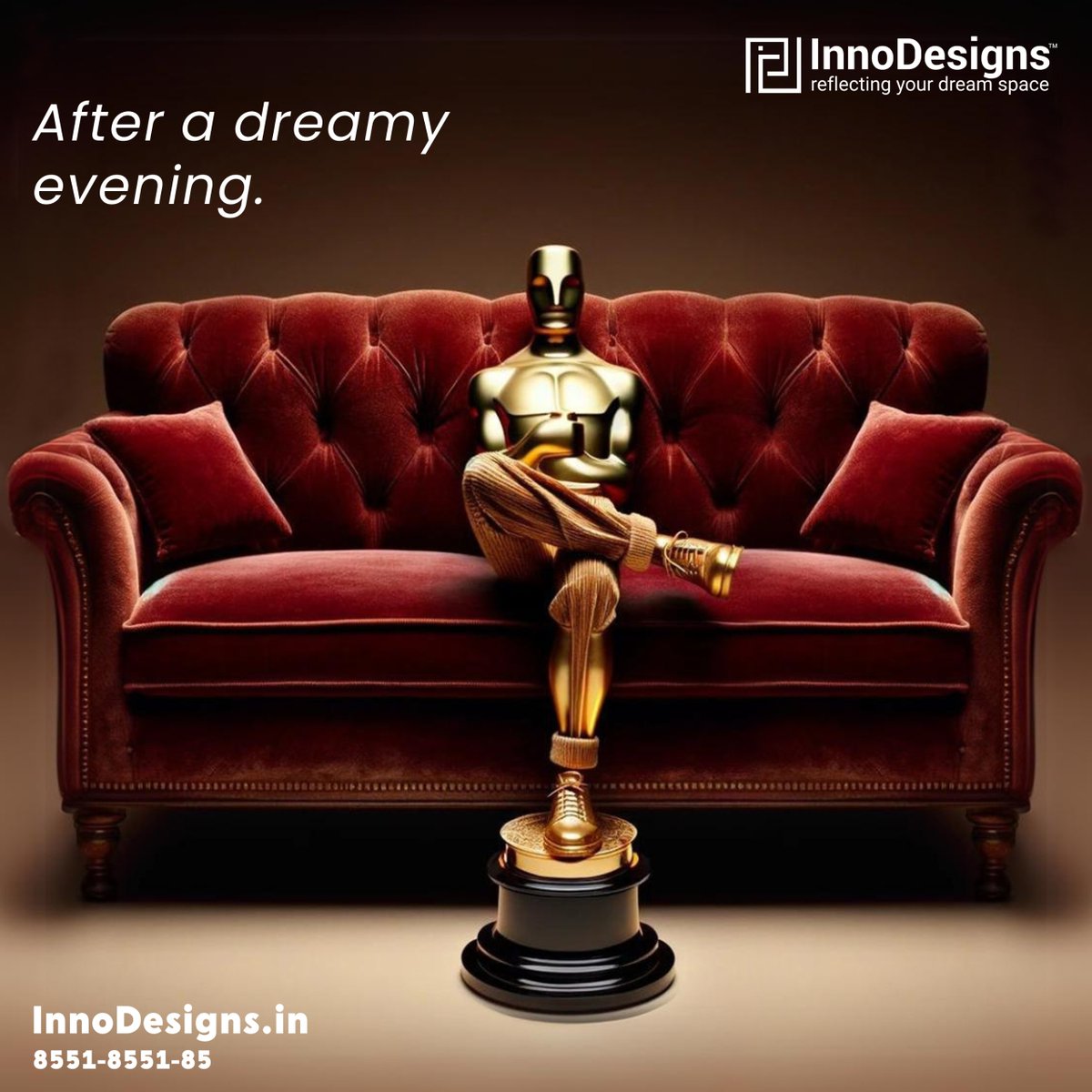 It's been a long, rewarding evening.

#Oscars #OscarAwards #96thAcademyAwards #96thOscars #comfortable #InnoDesigns