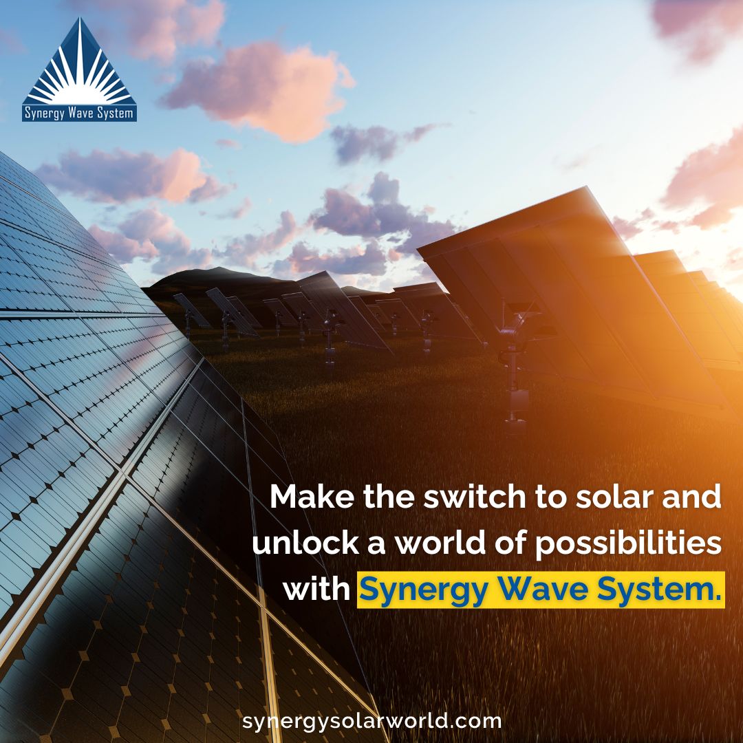 Switching to solar is not just a choice; it's a lifestyle upgrade with Synergy Wave System. #SynergyWaveSystem #SolarSavings #SustainableSwitch #SolarPower #GreenLiving #RenewableRevolution #SustainablePower #SolarSustainability #EcoFriendlySolar