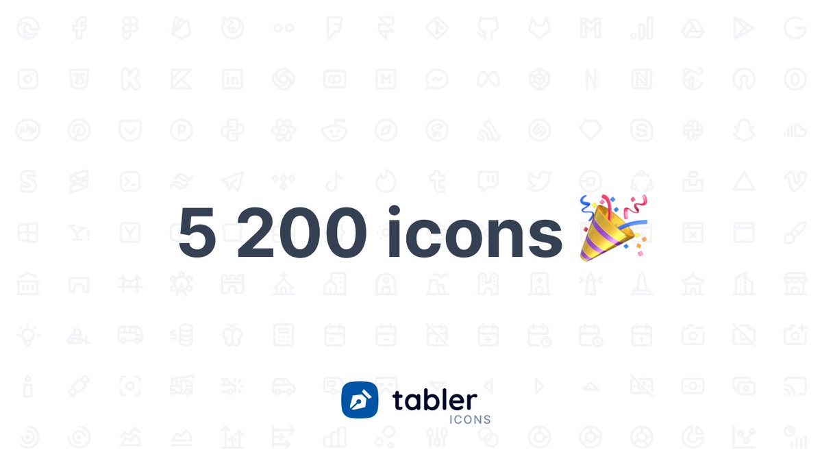 Tabler Icons 3.0 has been released! 🥳

🌟 Excited to unveil the latest Tabler Icons update! Over 5200 icons, now in both outline &amp; filled styles, plus seamless integration. Elevate your designs today! 🚀 

tabler.io/icons